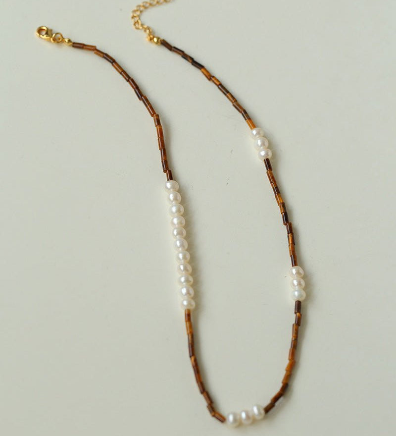 Mosaic Freshwater Pearl Necklace - floysun