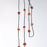Multi-Layered Red Agate and Black Obsidian Long Necklaces - floysun