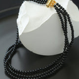 Multilayer Black Agate Collar Necklace - floysun