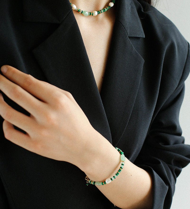 Multiple Irregular Colored Agates Jade Bracelet-Green - floysun
