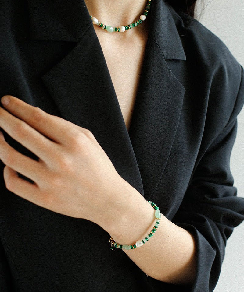 Multiple Irregular Colored Agates Jade Bracelet-Green - floysun