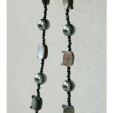 Natural Mother-of-Pearl Cat Black Necklace With Pearl - floysun