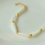Natural Mother of Pearl Elegance – Beaded Patchwork Bracelet - floysun