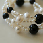 Natural Pearl Black Agate Woven Necklace - floysun
