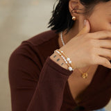 Natural Pearl Bracelet: Understated Elegance in Silver and Gold - floysun