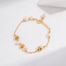 Natural Pearl Stitching Silver Bead Chain Bracelet - floysun