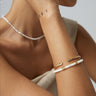 Natural Silver Silk Shell Gold Bead Bracelet - floysun