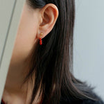 New Year's Red Agate Stone Beaded Earrings - floysun