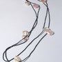 Nine Large Petal Baroque Pearls Black Spinel Necklace - floysun