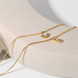 Opal Eye Drop Double Layer Necklace