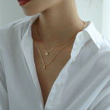 Opal Eye Drop Double Layer Necklace