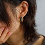 Openwork Cubic Zirconia Hoop Earrings Hoops - floysun