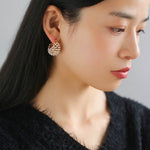 Openwork Kettlebell Pearl Earring - floysun