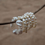 Overlapping Irregular Pearl Ring B - floysun