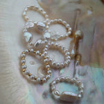 Overlapping Irregular Pearl Ring B - floysun