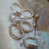 Overlapping Irregular Pearl Ring B - floysun