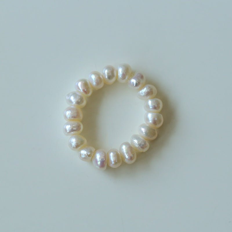 Overlapping Irregular Pearl Ring B - floysun