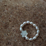 Overlapping Irregular Pearl Ring C