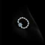 Overlapping Irregular Pearl Ring C - floysun