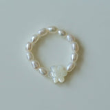 Overlapping Irregular Pearl Ring C