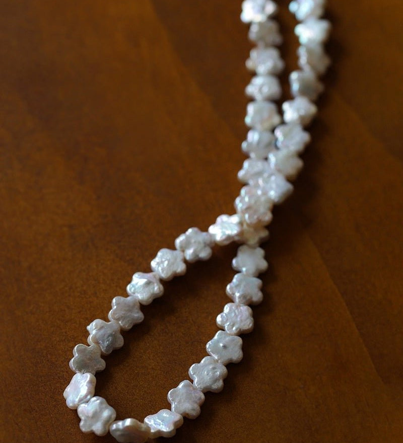 Peach Blossom-shaped Baroque Pearls Necklace - floysun