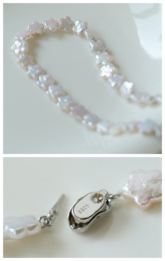 Peach Blossom-shaped Baroque Pearls Necklace - floysun