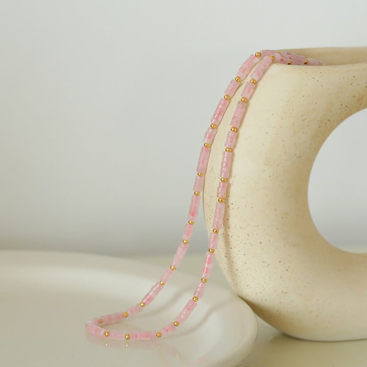 Pink Beaded Necklace - floysun