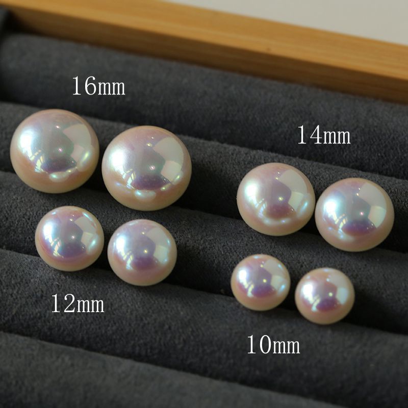 Pink Flat Round Steamed Bun Pearl Earrings (Buy one get one) - floysun