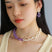 Purple Baroque Glass Double Pearl Necklace - floysun