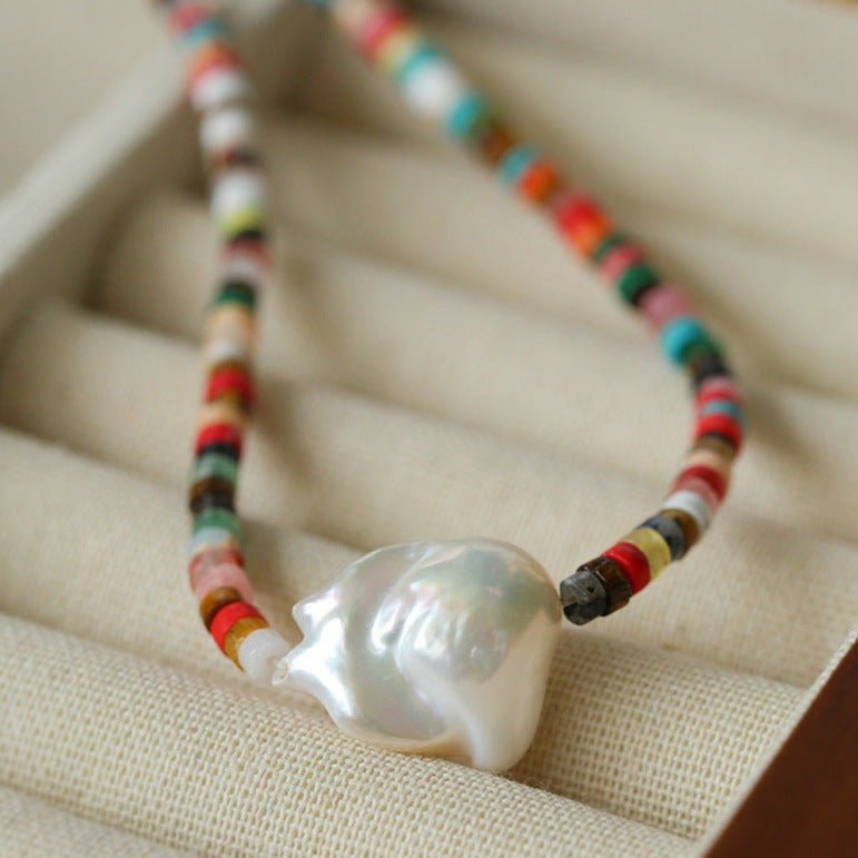 Rainbow Stone Baroque Necklace - floysun