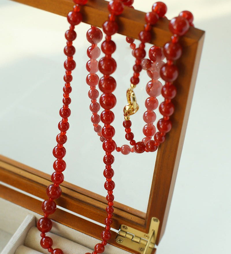 Red Agate Crystal Long Necklaces - floysun