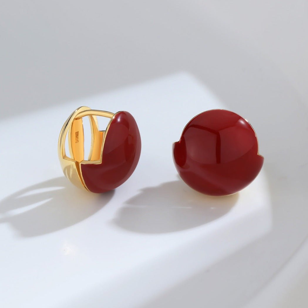Red Cherry Enamel Glaze Earrings - floysun