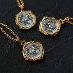 Red Zircon Apollo Silver Coin Necklace - floysun