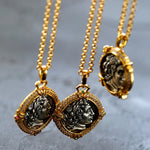 Red Zircon Apollo Silver Coin Necklace - floysun