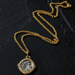 Red Zircon Apollo Silver Coin Necklace - floysun