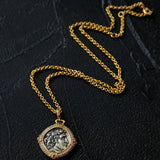 Red Zircon Apollo Silver Coin Necklace - floysun