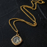 Red Zircon Apollo Silver Coin Necklace - floysun