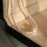 Retro Baroque Pearl Sweater Chain Necklace
