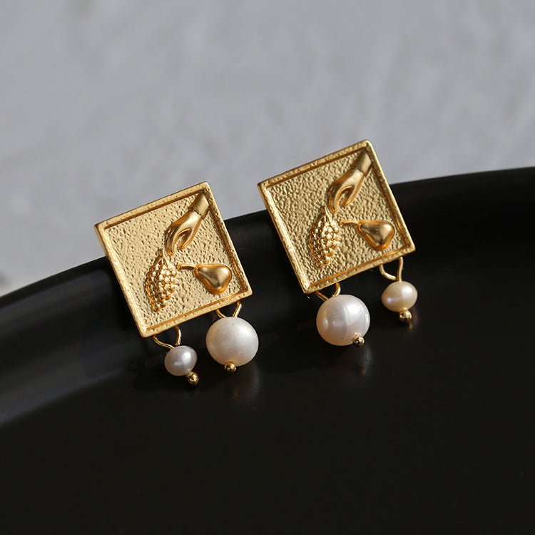 Retro Brand Fruit Pearl Earrings