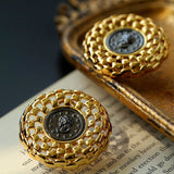 Retro Chic: Vintage-Inspired Gold Coin Earrings - floysun