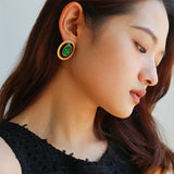 Retro Emerald Twist Earrings - floysun