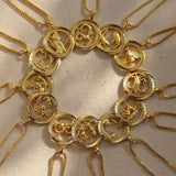 Retro Hollow Zodiac Necklace