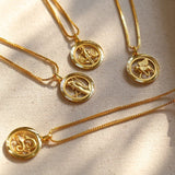 Retro Hollow Zodiac Necklace