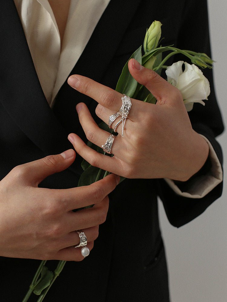 Retro Lava Pearl Double Ring A - floysun
