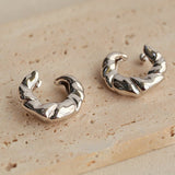 Retro Pleated Croissant C Earrings