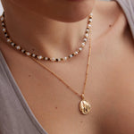 Retro Tiger Eye Stone Mother-of-Pearl Spliced Pearl Necklace - floysun