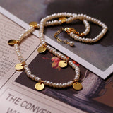 Rice Bead Circle Pearl Necklace