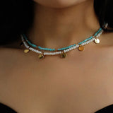 Rice Bead Circle Pearl Necklace