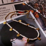 Rice Bead Circle Pearl Necklace