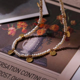 Rice Bead Circle Pearl Necklace